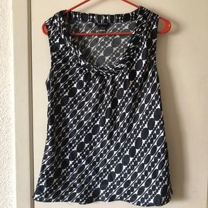 A patterned sleeveless blouse